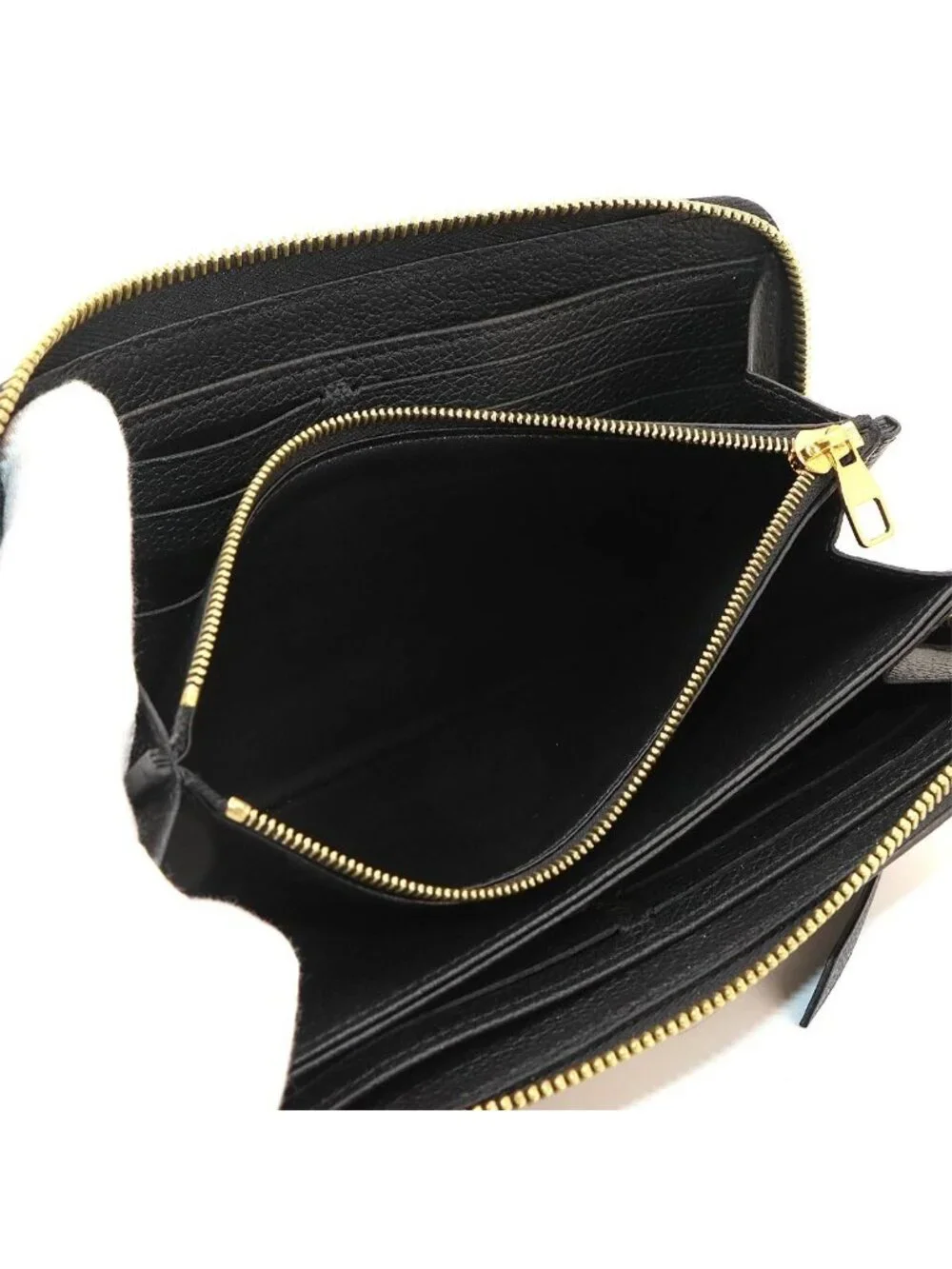 Louis Vuitton Bicolor Monogram Empreinte Zippy Wallet Leather Black